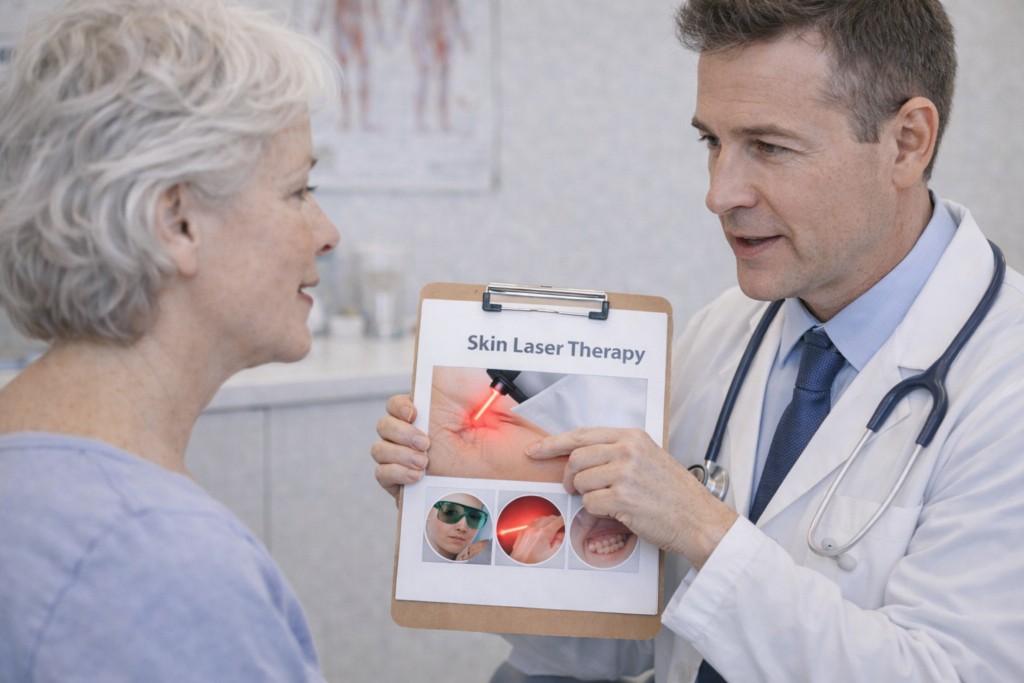 Pre laser skin preparation consultation